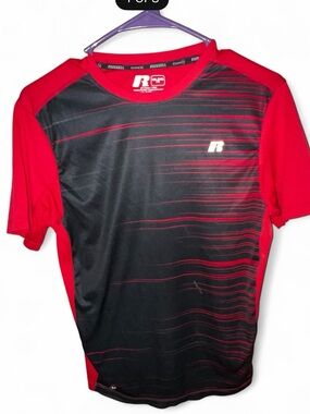 Russell Athletic Red and Black Short Sleeve Performance Shirt